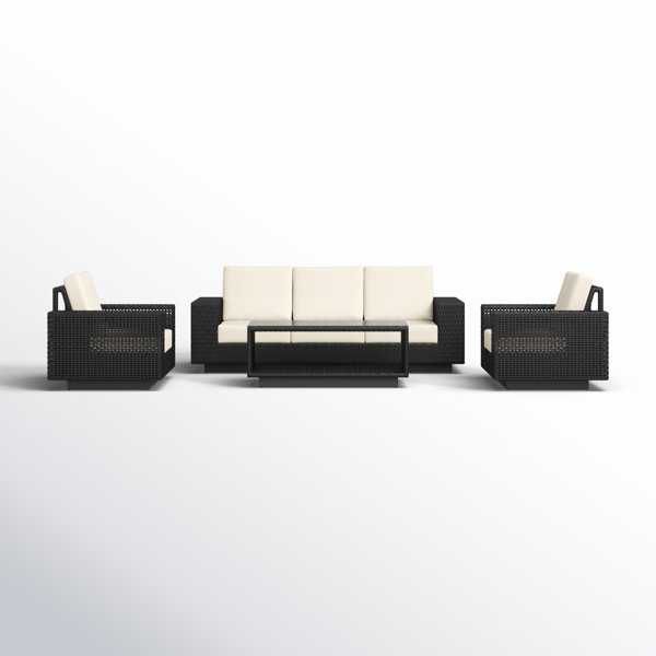 Aceline 4Piece Outdoor Seating Group with Chairs and Sunbrella Cushions Joss & Main